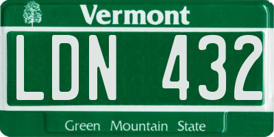 VT license plate LDN432