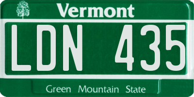 VT license plate LDN435