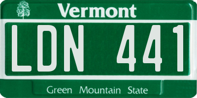 VT license plate LDN441