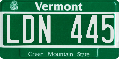 VT license plate LDN445