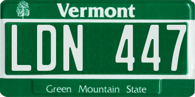 VT license plate LDN447