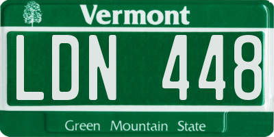VT license plate LDN448