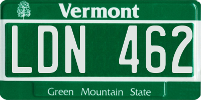 VT license plate LDN462