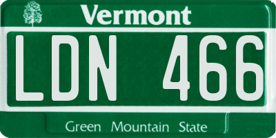 VT license plate LDN466