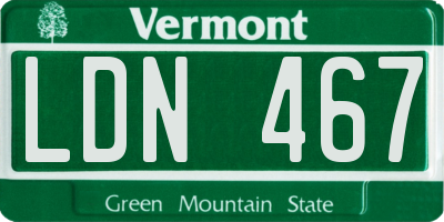 VT license plate LDN467