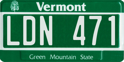 VT license plate LDN471