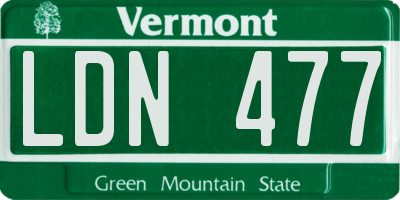 VT license plate LDN477