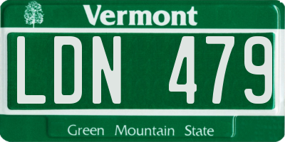 VT license plate LDN479