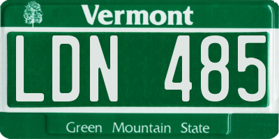 VT license plate LDN485