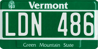 VT license plate LDN486
