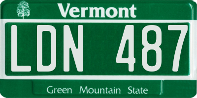 VT license plate LDN487