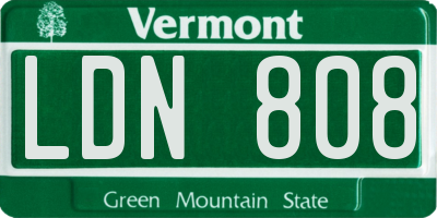 VT license plate LDN808
