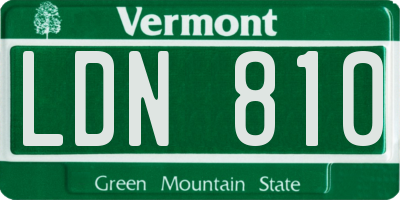 VT license plate LDN810