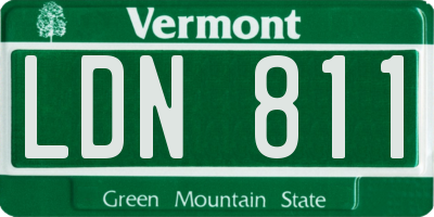 VT license plate LDN811