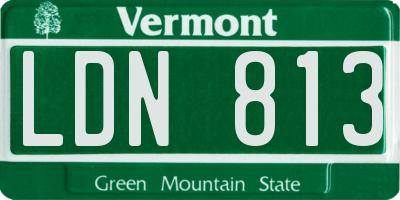 VT license plate LDN813