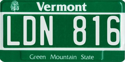 VT license plate LDN816