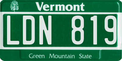 VT license plate LDN819