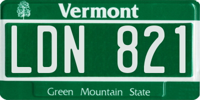 VT license plate LDN821