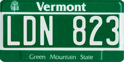 VT license plate LDN823