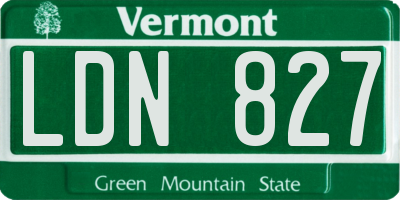VT license plate LDN827