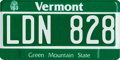 VT license plate LDN828