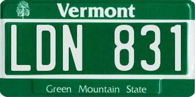 VT license plate LDN831