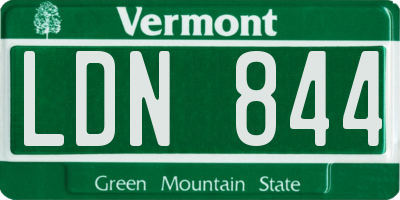 VT license plate LDN844