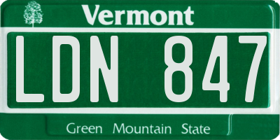 VT license plate LDN847