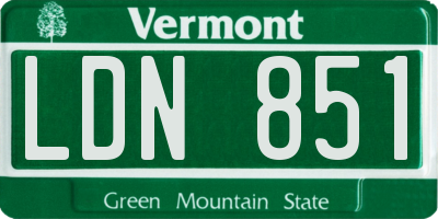 VT license plate LDN851