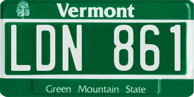 VT license plate LDN861