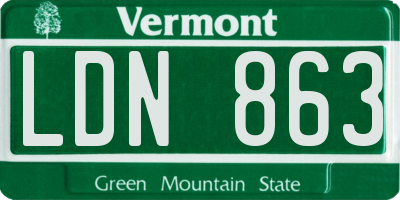 VT license plate LDN863