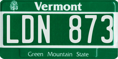 VT license plate LDN873