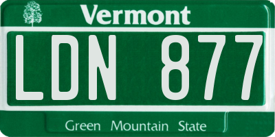 VT license plate LDN877