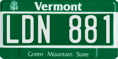 VT license plate LDN881