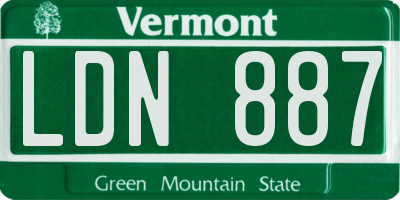 VT license plate LDN887