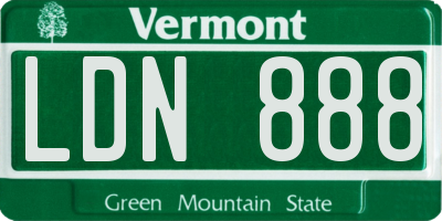 VT license plate LDN888