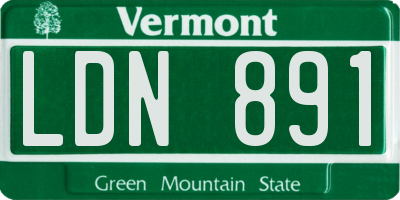 VT license plate LDN891