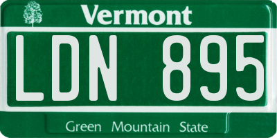 VT license plate LDN895