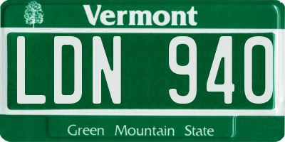 VT license plate LDN940