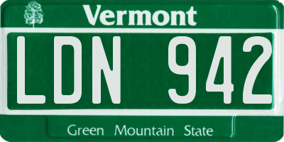VT license plate LDN942