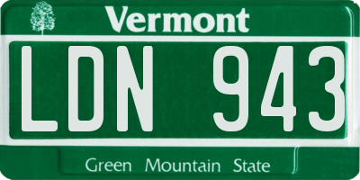 VT license plate LDN943