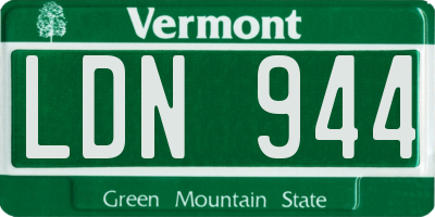 VT license plate LDN944
