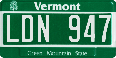 VT license plate LDN947