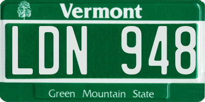 VT license plate LDN948