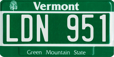 VT license plate LDN951