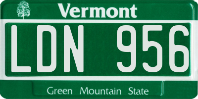 VT license plate LDN956
