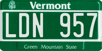 VT license plate LDN957
