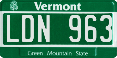 VT license plate LDN963