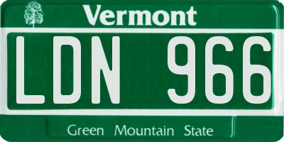 VT license plate LDN966