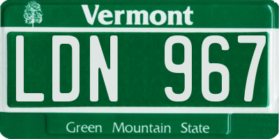 VT license plate LDN967